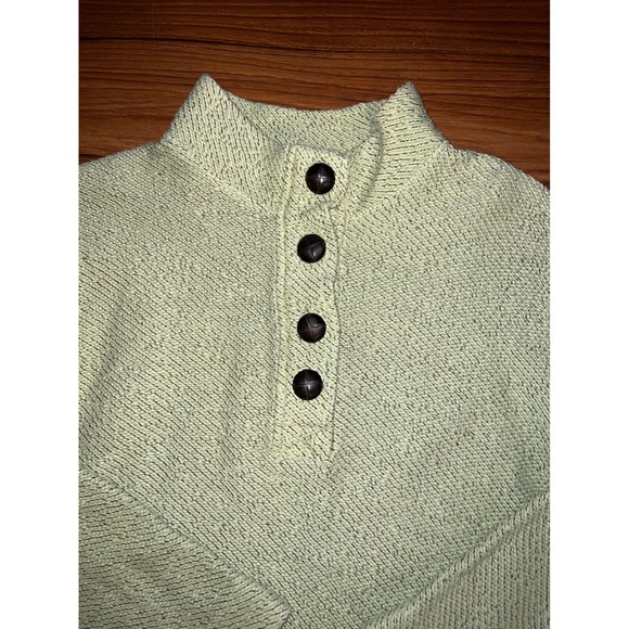 Soft Surroundings Tops - Soft Surroundings Lime Green Marl Button Mock Neck Tunic Sweater Large